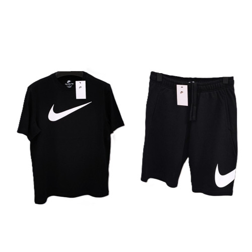 Мъжки спортен къс комплект Nike Big Logo Shorts + T-shirt Black